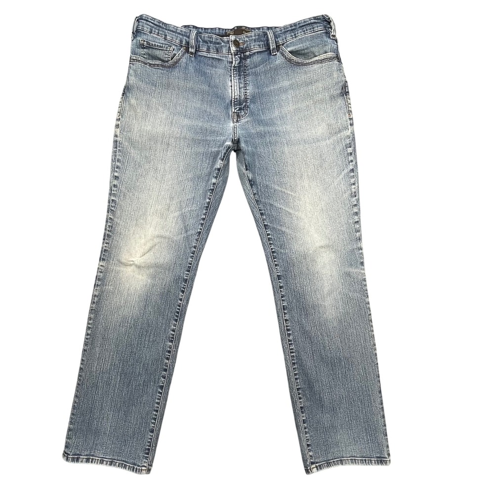 34 Heritage Blue Charisma Straight Leg Distressed Stretch Jeans Mens 40x32